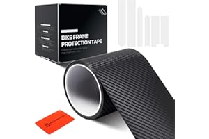 CNCLOL Bike Frame Protection Tape,Bicycle Frame Protector Wrap-Frame Protection Film Cover 3m(4”x118”) for ebike/Mountain Bike/Gravel/MTB/Road Bike, Carbon Fiber Pattern,Black/Semi-transparent