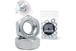 HISPAVIR® | Tuercas Hexagonales M8 DIN 934 Acero Inoxidable A2 | Pack 25 Unidades | Llave de 13 mm | Rosca Métrica Estándar 1,25 mm | Alta Resistencia y Anticorrosión | Bricolaje y Profesional.