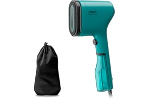 Tefal Pure Pop Slim Handheld Clothes Steamer, No Ironing Board Needed, Ready to Use in 15 Seconds, 70ml Detachable Water Tank, Travel Iron, Garment Steamer, Green, DT2024