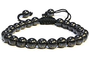 P&R:UK Adjustable Crystal Bracelet – Amethyst Gemstone Bead Bracelet – Chic Gemstone Bracelet for Men and Women – 8mm Round Healing Crystal Bead Bracelets