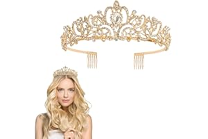 Alwodici Tiara For Women Elegant Princess Birthday Headpiece Bridal Headband Sparkling Crown With Rhinestones And Combs, Suitable For Weddings, Birthdays, Celebrations, Parties