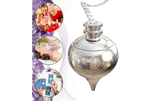 MAJESTIC'S Pendule Divinatoire de Radiesthesie Goutte d'Eau Abbe Mermet et sa CHAMBRE TEMOIN en Laiton Argenté (Metal) - Magnetiseur Sourcier Géobiologie