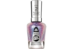 Sally Hansen | SH Miracle Gel | Esmalte de Uñas Top Coat| Tono Glitter Storm 112|Efecto Cambio de Color|Manicura en Gel Duradera y Brillante Sin Lámpara |15ml