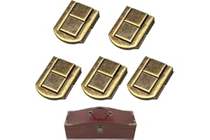 JEYORZY 5 Pièces Fermoir Boite en Bois, Fermoir pour Coffre en Bois, Loquet Crochet Fermoirs à Coffre, Loquet Crochet Bronze, pour Boîte en Bois Boîte à Bijoux Garde-Robe Accessoires de Bricolage