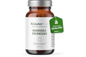‎KRÄUTERMAX. NEU! Kürbiskern Kapseln Extrakt hochdosiert | Perfekter Komplex mit Kürbiskern, Sägepalme, Brennnessel, Weidenröschen, Blütenpollen + Vitamin E | Vegan - nach Kräutermax Rezeptur | 1 x 60 Stück