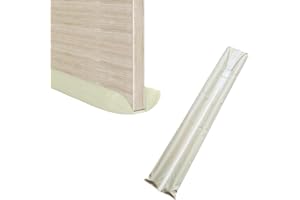 MOXVIO Draft Excluder for Doors, Double Under Door Draught Excluder, 2 Sided Cushion Door Draft Stopper, 70 to 90 cm Cut-to-Size Adjustable Width, Waterproof Snowproof 600D Oxford Fabric (Beige)