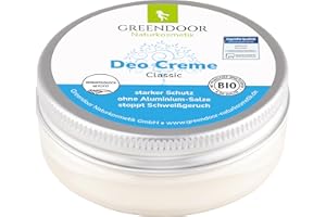 ‎GREENDOOR GREENDOOR Deo Creme Ohne Aluminium/Alkohol vegan 50ml – 6 Monatspack gegen Schweißgeruch, Bio Deodorant natürlich ohne Tierversuche, Naturkosmetik Aloe Vera, dezenter unisex Duft Deocreme Cremedeo