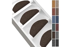 ‎CASA PURA casa pura Stufenmatten London Treppenmatten und Treppenteppich für Innen - Treppenstufen im 15er Set oder einzeln - Dunkelbraun