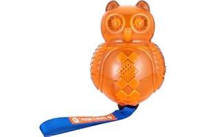 GiGwi Push to Mute Jouet couineur ineractif à mâcher pour Chiens Bleu/Orange Chouette