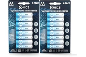 NICE POWER BATERIAS AA DE Litio DE Alta Potencia 3000MAH 1.5V Consolas Xbox O CÁMARA FOTOGRAFICA (Paquete DE 16)