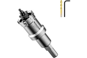 Mollom (25mm | 1") Sierra de Corona de T.C.T Carburo Broca con 2 Brocas,Punta de carburo de tungsteno para Metal Duro,Acero,Hierro,Cobre,Madear,Latón,Plástico