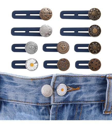16 Pièces Rallonges Bouton Pantalon - Extension Pour Jean, Jupe, Début Grossesse - 8