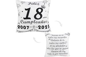 Seutgjie Regalos 18 Cumpleaños 2007-2025 Funda de Cojín para 18 Años Chica Chico para Hija Hijo Novia Novio Hermana Amigos(1 Unidad)
