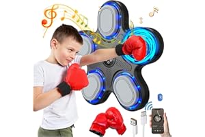 KHCCJP Smart Music Boxing Machine for Adults & Kids, Training Machine with LED Electronic Wall Mounted, Home Indoor Workout Punching Machine Equipment with Premium Boxing Gloves