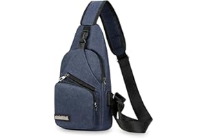 COSIESNEST Sacoche Homme Bandouliere Sac à Bandouliere, Sac Banane Homme En Toile Sac Poitrine 3 Poche 1 Pièce Sac Banane Bandouliere Pour Homme & Femme à L'Envers, à Pied Ou à VéLo