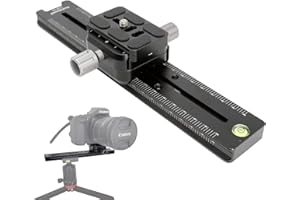 koolehaoda Bride de libération Rapide en métal de glissière nodale Professionnelle de Rail de 240mm, La Pince Double Face Peut être tournée de 90 °, pour Appareil Photo Compatible Arca Swiss