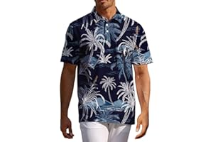 ELETOP Mens Polo Shirts Short Sleeve, Printed Golf Polo Shirts for Men with High Elasticity and Breathability, Mens Polo T Shirts S-3X