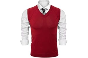 Sykooria Gilet Maglione da Uomo con Scollo V Maglioncino Smanicato Senza Maniche Pullover Gilet Cotone in Maglia Invernale Maglioni e Cardigan da Uomo Casual