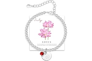FENNELISA Birthflower Bracelet Gift,January to December Birthstone Bracelet for Women with Brthday Card Friendship Gifts for Women Mum Daughter Sister Grandma