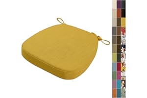 Lsjoaw 1 pezzo cuscini per sedie da cucina antiscivolo con laccetti memory foam Cuscini Sedia 43X42X33X5cm Cuscini di Seduta cuscino per sedia da pranzo,Color#30 Yellow
