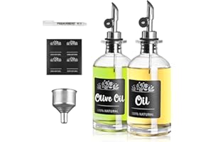 LXUDN Ölflasche Mit AusgießEr 350ml, Essig Und öLflaschen Set Mit Trichter, Lebensmittelgeeignete öL Und Essigspender, Ölspender, Behälter Kann Öl und Essig Gewürz Mundwasser Halten(2pcs)