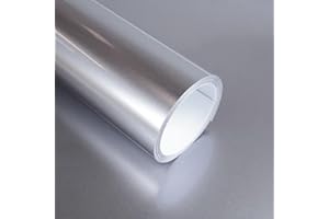 ‎FONESO Autofolie,GT Silber Glänzend,Selbstklebend Schutzfolie für Auto,Motorrad,Fahrrad,30 X 150cm,car Wrapping Folie,Air-Release-Technologie Selbstklebende Autofolie für Fahrzeug Möbel DIY innen außen