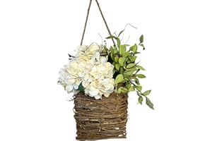 MNAOCZ Canestro per Porta Dell'ortensia, Canestro per Porta di Primavera, Cesto di Fiori per Porta D'ingresso, Ghirlanda per Porta di Fiori Selvatici, Ghirlanda per Decorazioni per Matrimoni in Fattoria(#3)
