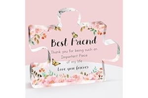 BUIOATA Friend Gifts for Women, Best Friend Birthday Gifts, Acrylic Puzzle Plaque, Best Friend Christmas Idea Gifts, Friendship Gifts for Women, for Women, 3.3×3.9 inch.