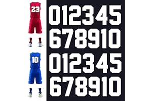 Meetory, 24 pezzi, numeri a trasferimento termico, 20 cm di altezza, numeri da 0 a 9, per sport, magliette in jersey, calcio, baseball, magliette (bianco)