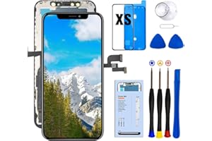 Dinow für iPhone XS Display Bildschirm(Schwarz) 5,8" Touch Screen Ersatz, Display iPhone XS Digitizer Frame Assembly mit 3D Touch + Tool Kit mit Modell A1920, A2097, A2098, A2100