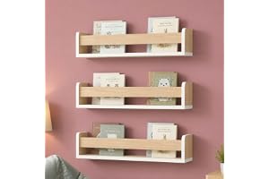 Relaxdays bokhylla för barn, 3-pack, bokhylla för barn, vit/natur