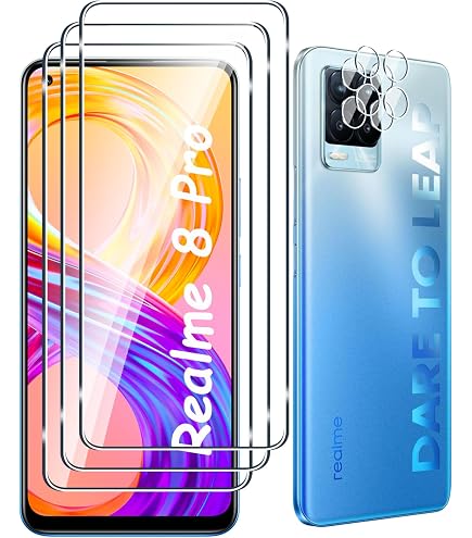 Oelrstfe Vetro Temperato Per Realme 8/8 Pro 4G (2 Pezzi) - Pellicola Protettiva 9H Anti-Graffio, Anti-impronte, Ultra HD - 2