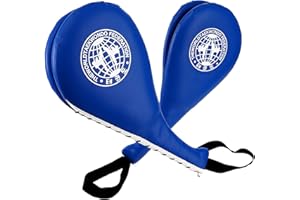 WUWEOT 2 Pack Taekwondo Kick Pads, Durable Striking Pad Target TKD Karate Martial Arts Strike Targets Kickboxing Training, Blue