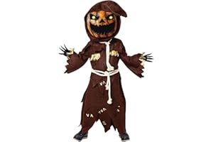 Spooktacular Creations Scarecrow Pumpkin Bobble Head Heavy con máscara de Halloween de calabaza para niños Rol-Playing
