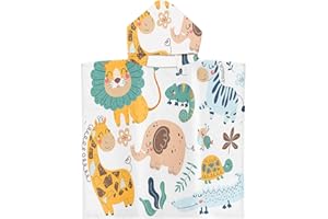 ZeYou Toalla Playa Bebe, Microfibra Infantiles Toallas Poncho Playa Bebe Suave y Ultraabsorbente Poncho Toalla de Baño para 100-120cm Niño Niña (65X75cm)