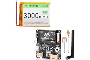 MESHNOLOGY Wio Tracker L1 Board mit 3000mAh Akku – Wio SX1262 nRF52840 Modul Kit für AR duino Meshtastic LoRa, Blue Tooth 5.0, GPS GNSS, 1,3Zoll OLED, Akku Typ-C, Solarladung