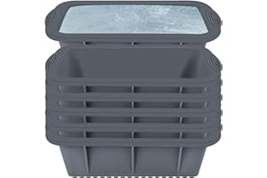 JUSONEY Duże formy kostki lodu, 6-Pack Ice Cube Wielokrotnego użytku Łatwe uwalnianie Ice Cube Formy silikonowe do lodowej kąpieli Whiskey Koktajle Pudding Jelly Sok mleczny Napoje na imprezę domową (szary)