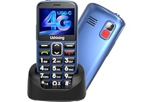 CHAKEYAKE 4G Big Button Mobile Phones for the Elderly, Easy to Use Basic Senior Mobile Phones Sim Free Unlocked Elderly Mobile Phone With SOS Emergency Button Charging Dock Hearing Aid Compatible-HAC