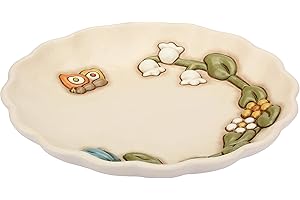 THUN - Centrotavola Decorato con Fiori e Farfalla - Accessori e Decorazioni Casa - Linea Country - Ceramica - Ø 30,4 cm