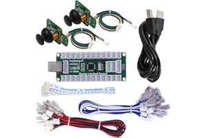 SJ@JX Arcade Game Controller USB Encoder Board Gamepad LED Microswitch Button Analog Joystick Flying stick for Nintendo Switch PC PS3 Retropie Raspberry Pi