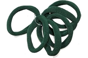 Jersey Endless Snag Free Hair Bobbles Hair Elastics Hair Bands for Women Girls by Glitz4Girlz… (Bottle Green)