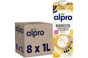 Alpro Bebida Vegetal de Avena Sin Gluten Barista - Pack de 8 x 1L