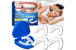 ‎USMLICER 4 Stück Transparente Aufbissschiene für nächtliche Zähneknirschen, Stoppt Bruxismus, Verbessert den Schlaf, Gegen Schnarchen und Zähneknirschen, Erwachsene, EVA Material