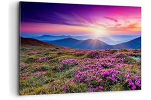 ARTTOR Cuadros Decoracion Salon Pradera Montaña Cielo Paisaje Lienzos decorativos 120x80cm Cuadro Sobre Lienzo Moderno Dormitorio Cocina Cuadros Pared Imágenes Wall Art Prints Decor Grande XXL AA120x80-2719