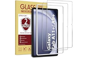 OMOTON Panzer Schutz Glas für Samsung Galaxy Tab A11+/A9+, 9H Härte Schutzfolie Folie kompatibel mit Samsung Tab A11 Plus/A9 Plus, Schutzglas mit Rahmen-Installationshilfe, Anti- Kratzer, 2 Stück