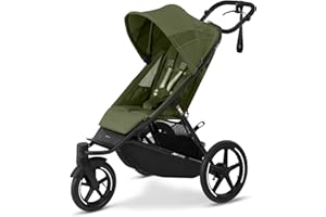 CYBEX Gold AVI SPIN Kinderwagen, Ab Geburt bis ca. 4 Jahre, Max. 111 cm und 22 kg, City-, All-Terrain- und Jogging-Kinderwagen, Moss Green