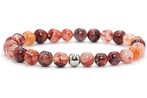 Echtes Eisenkieselquarz Edelstein Armband mit 6mm Perlen - verschiedene Längen - Heilstein Schutzstein Talisman Glücksbringer Geschenk (Eisenkies., 18CM)