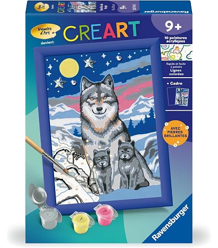 Kit De Pintura Por Números CreArt – Labrador Con Tulipanes – 31x21 Cm – Para Niños De 7 Años En Adelante – Ravensburger