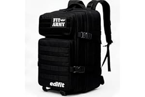 EDIFIT, Mochila Crossfit, 45L, Militar, Tactica, para Gimnasio, Senderismo, Acampada o Supervivencia, Unisex, Impermeable, Resistente, con Multiples Bolsillos