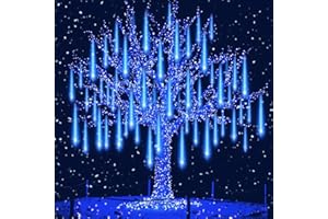Auniq Luci Pioggia Meteore, 30cm 10 Tubi 240 LED Luci Stringa Meteora Doccia Impermeabile IP65 Luce Cascata Esterno Decorazione con 5 metri di vantaggio, Catena Luminosa LED per Natale Giardino Festa